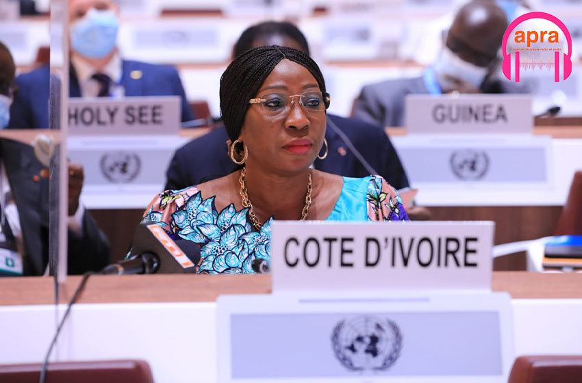 La Ministre d’Etat Kandia Camara donne la position de la Côte d’Ivoire sur la situation des réfugiés dans le monde.