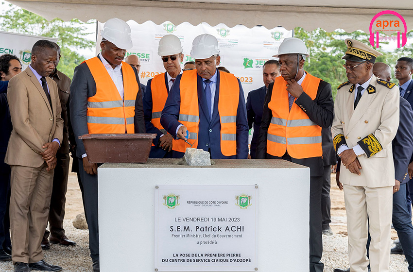 Promotion de la jeunesse : le premier ministre, Patrick Achi, lance officiellement les travaux de construction du centre de service civique d’Adzopé