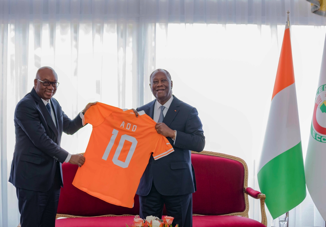 Idriss Diallo patron du Football ivoirien reçu en audience par le chef de l’Etat ivoirien.
