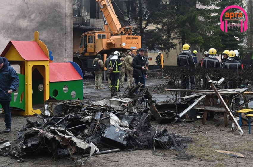 Ukraine : après le crash de l’hélicoptère qui a fait au moins 14 morts, place aux enquêtes