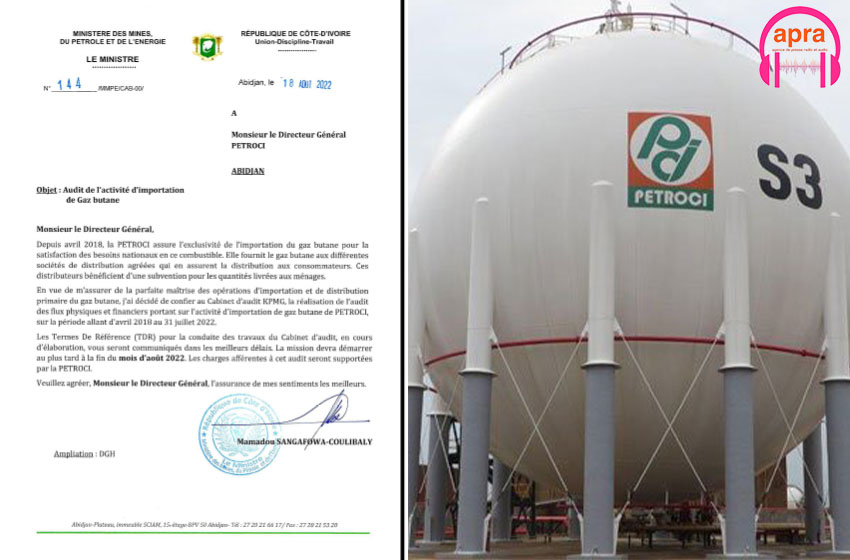 COMMUNIQUE : distribution du gaz butane : le ministère ‘’exige’’ un audit à PETROCI.